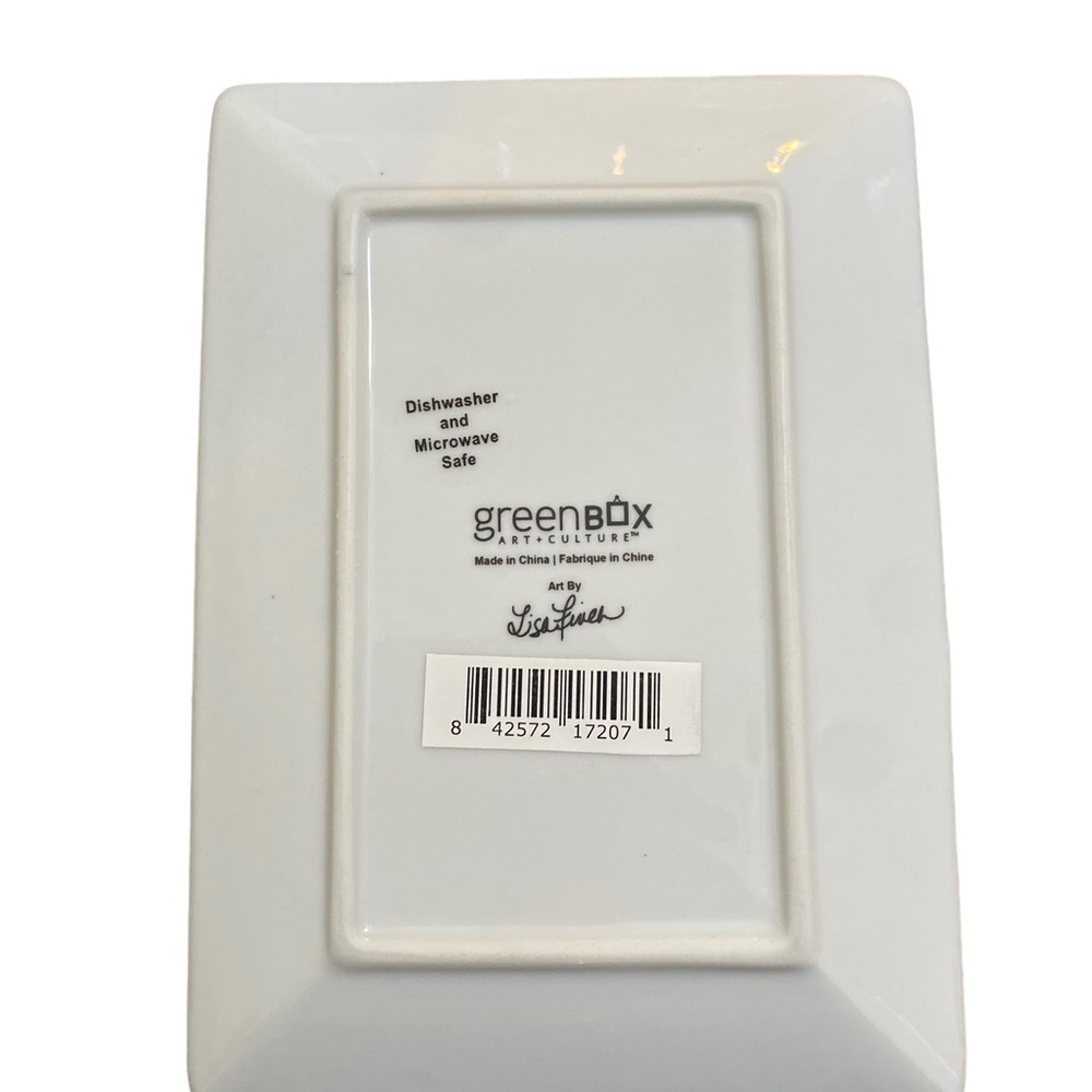 Green box Art + Culture  Dogs Trinket Dish  Art By Lisa Fiver 5”x 7” - Picture 7 of 7